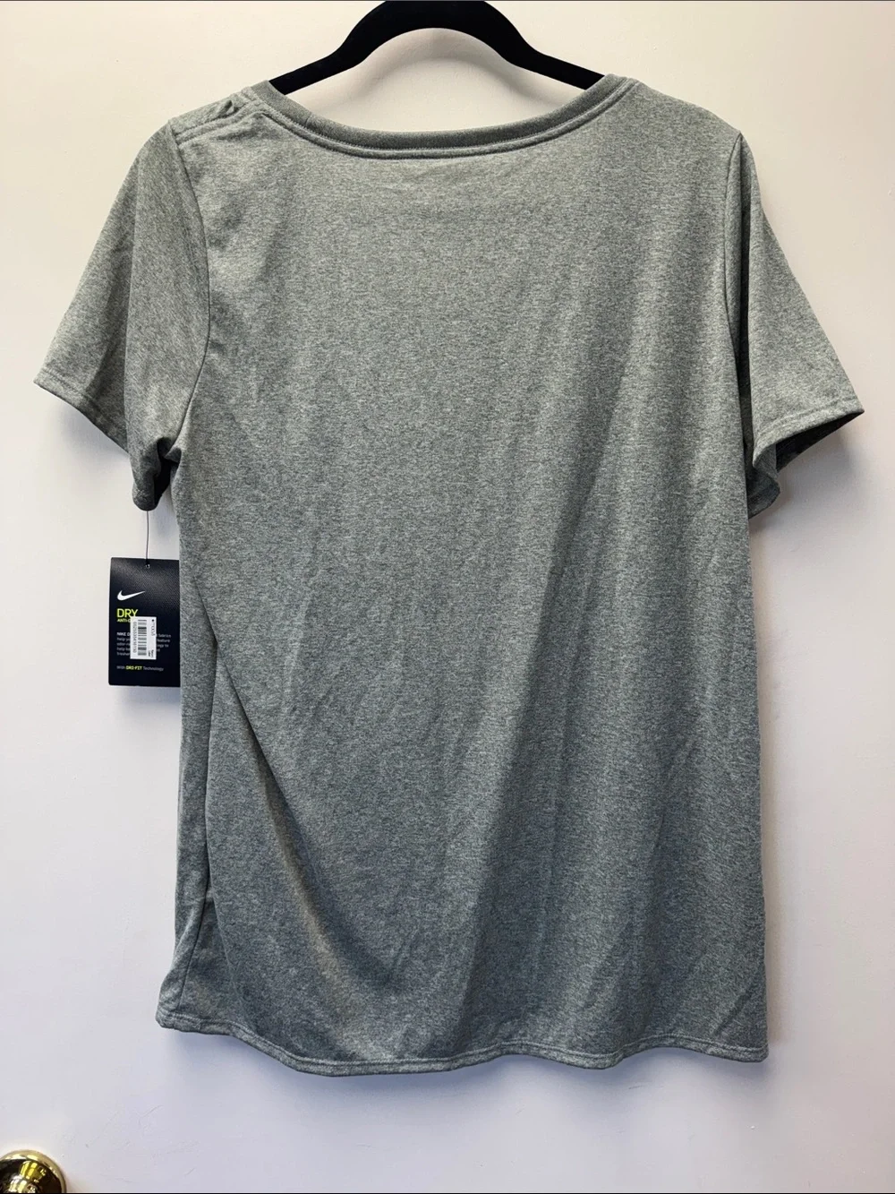 Nike Women's Gray Short Sleeve Performance Tee with Swoosh